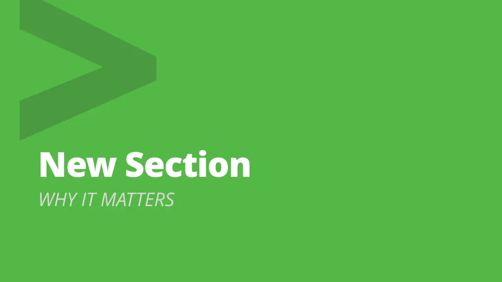 new section why it matters