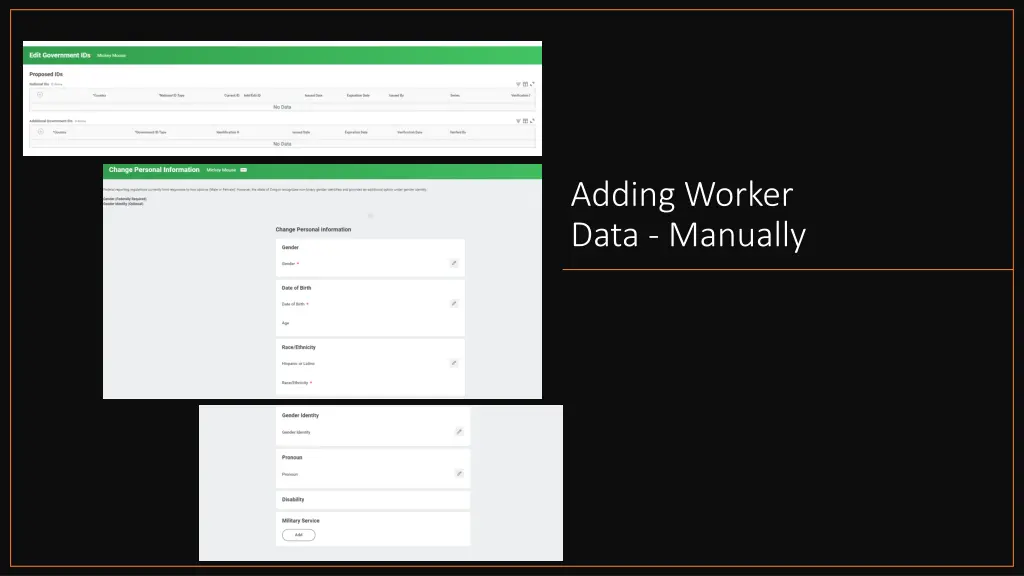adding worker data manually