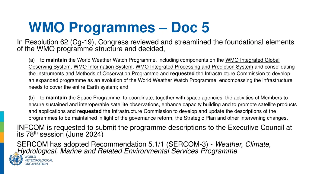wmo programmes doc 5 in resolution