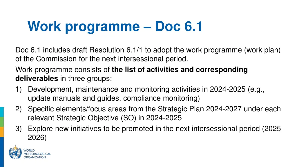 work programme doc 6 1