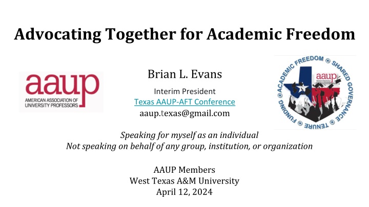 advocating together for academic freedom