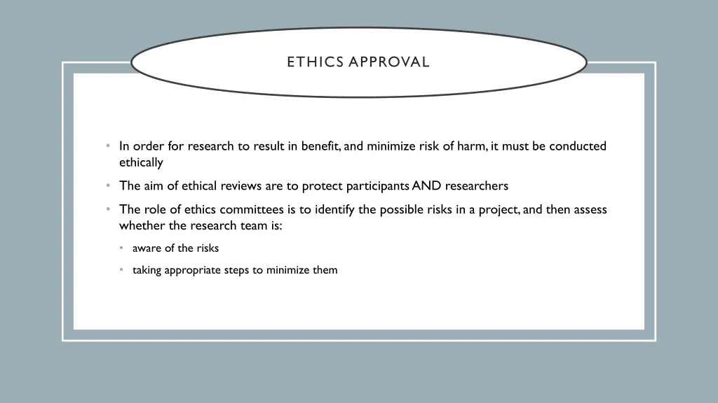 ethics approval