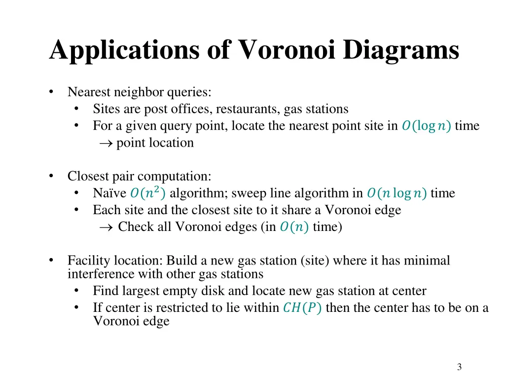 applications of voronoi diagrams
