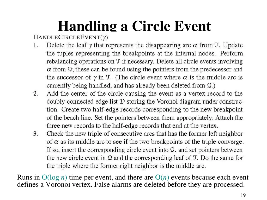 handling a circle event