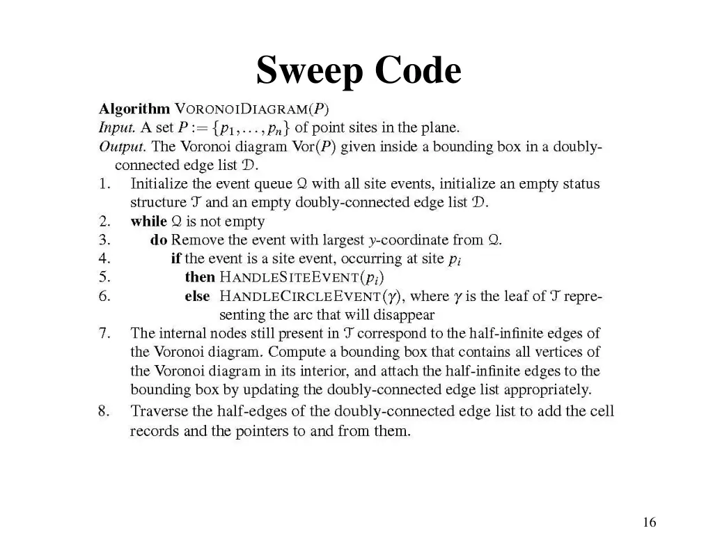 sweep code