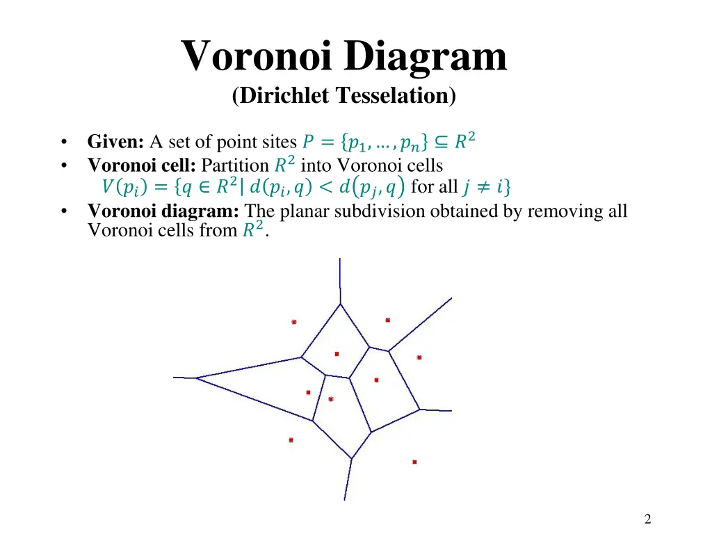 voronoi diagram dirichlet tesselation