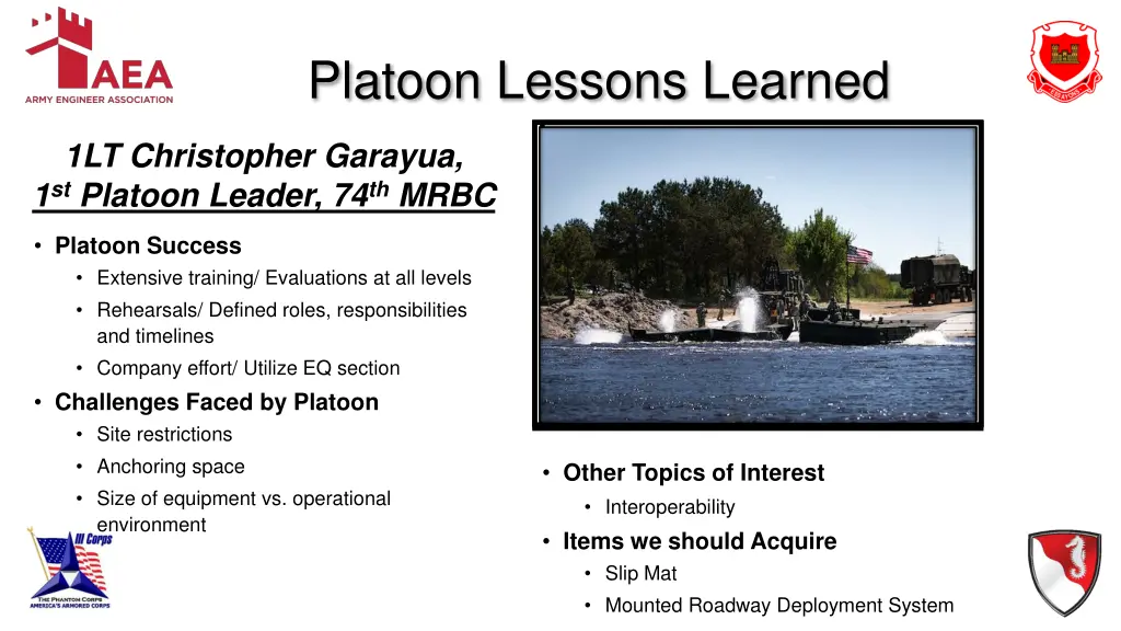 platoon lessons learned