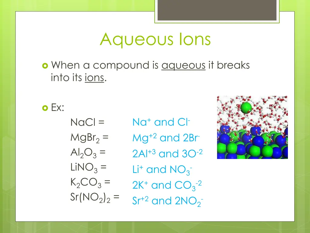 aqueous ions