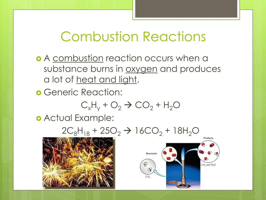 combustion reactions