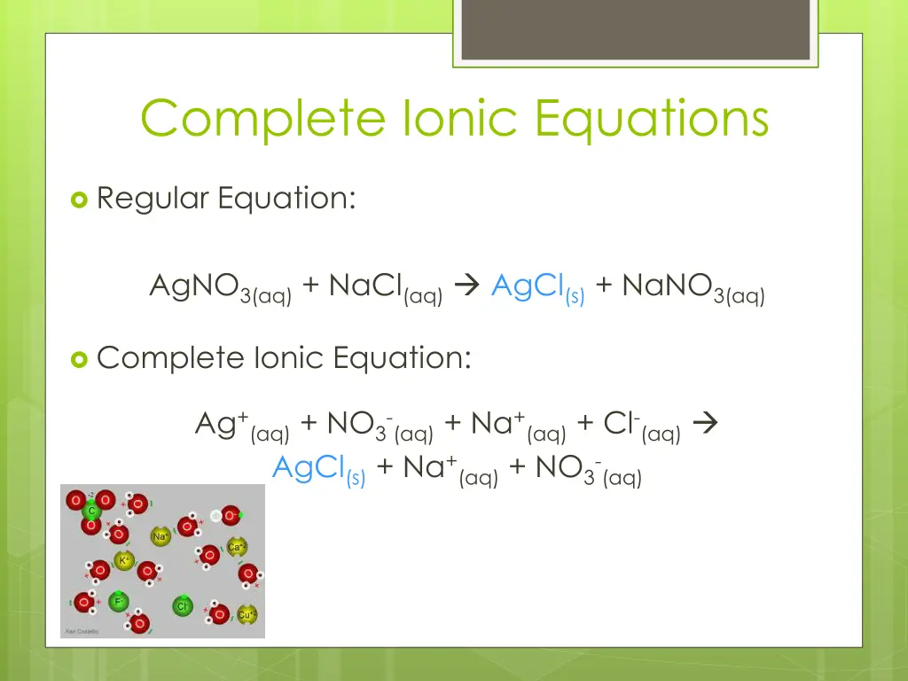 complete ionic equations