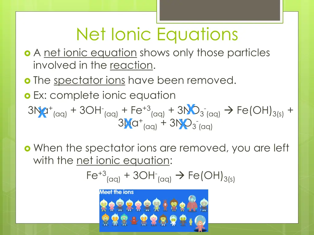 net ionic equations a net ionic equation shows