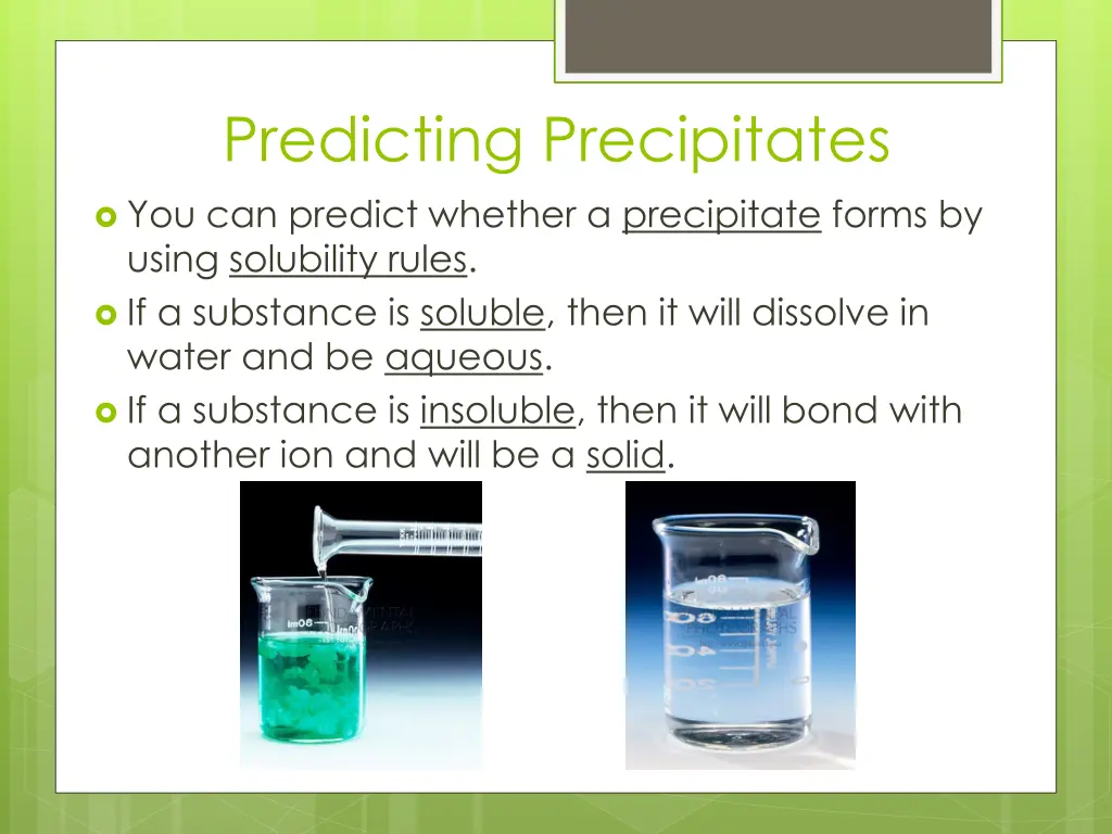 predicting precipitates
