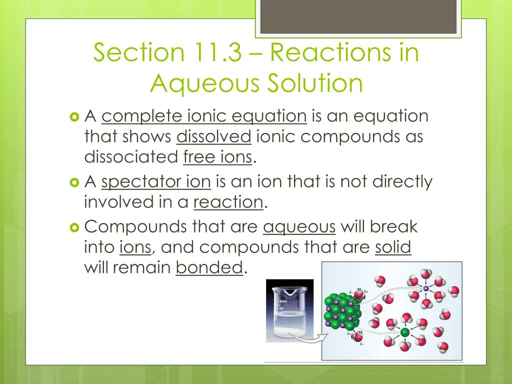 section 11 3 reactions in aqueous solution