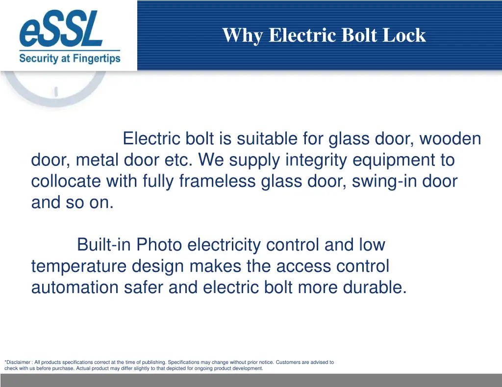 why electric bolt lock