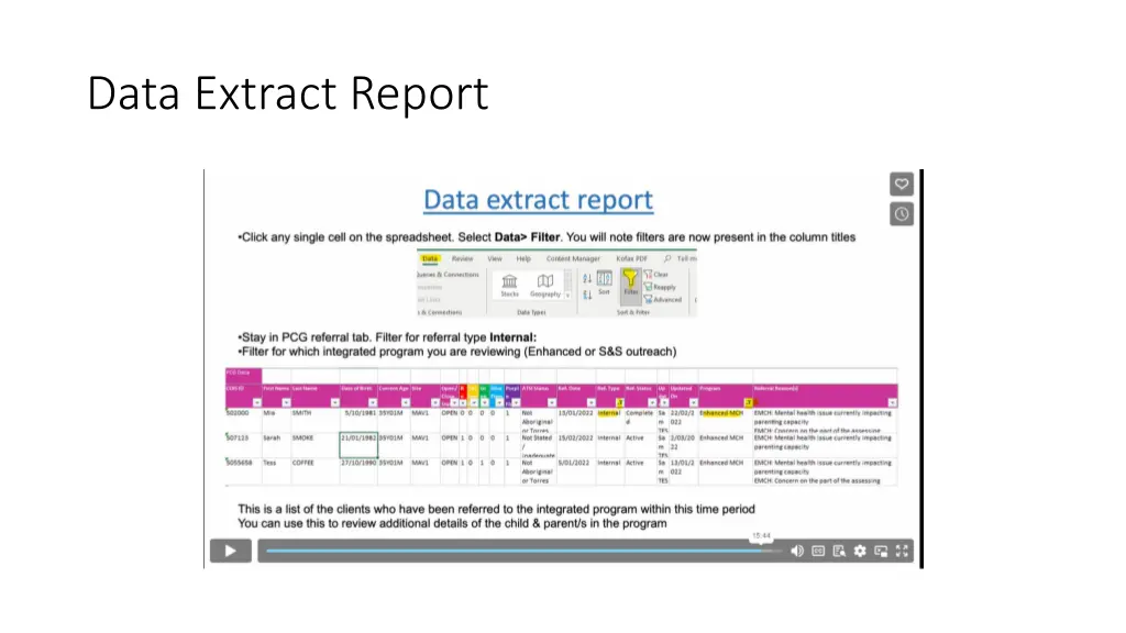 data extract report