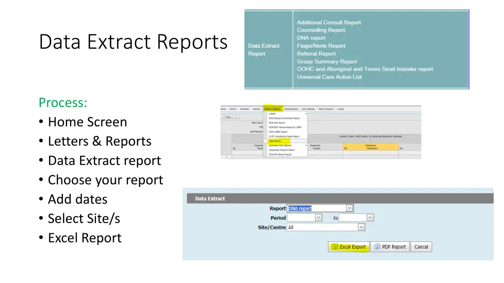 data extract reports