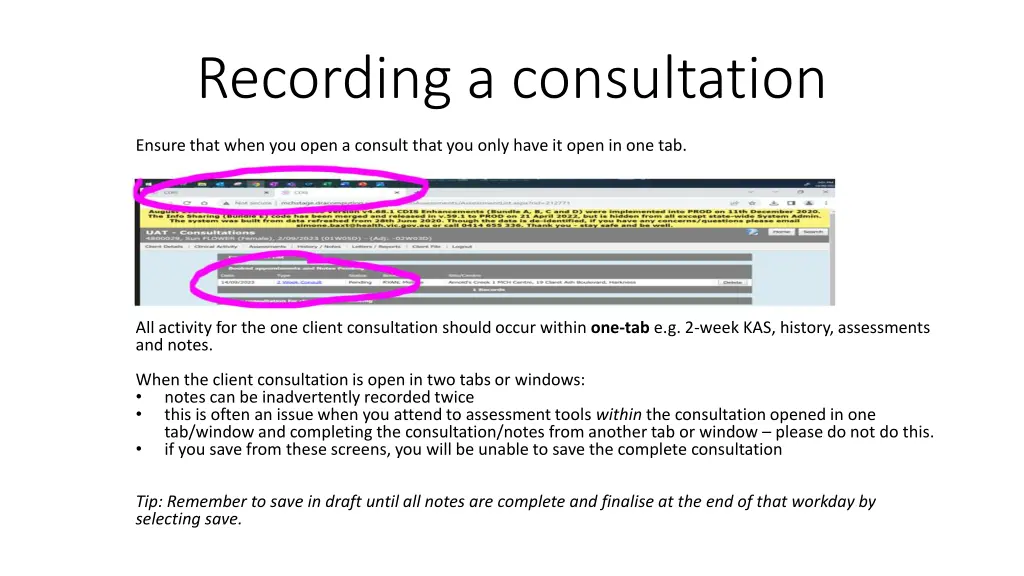 recording a consultation