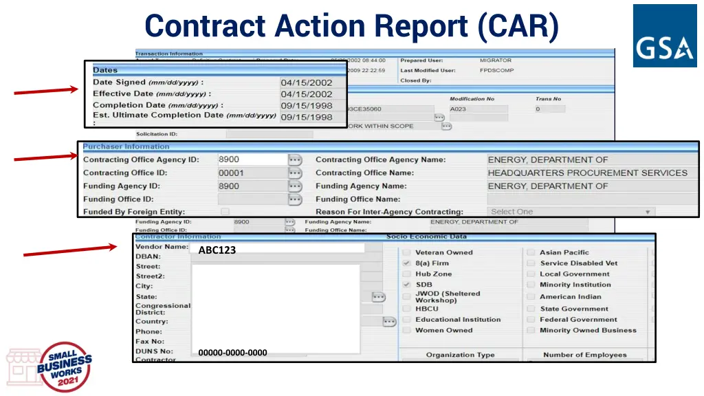 contract action report car