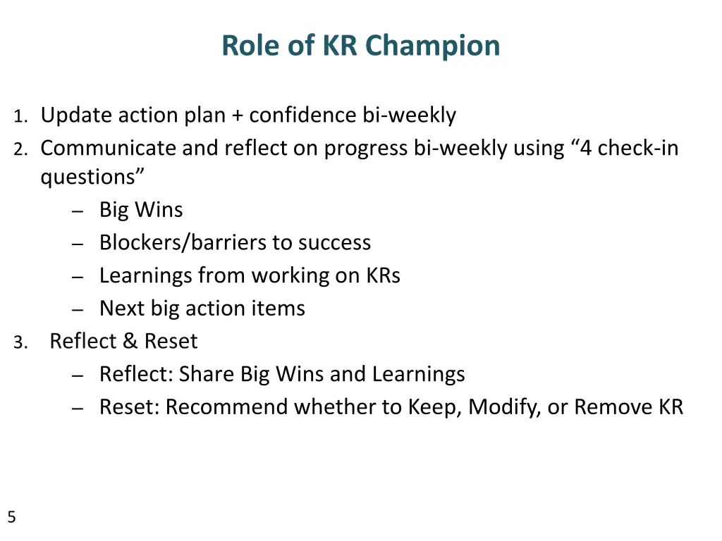 role of kr champion