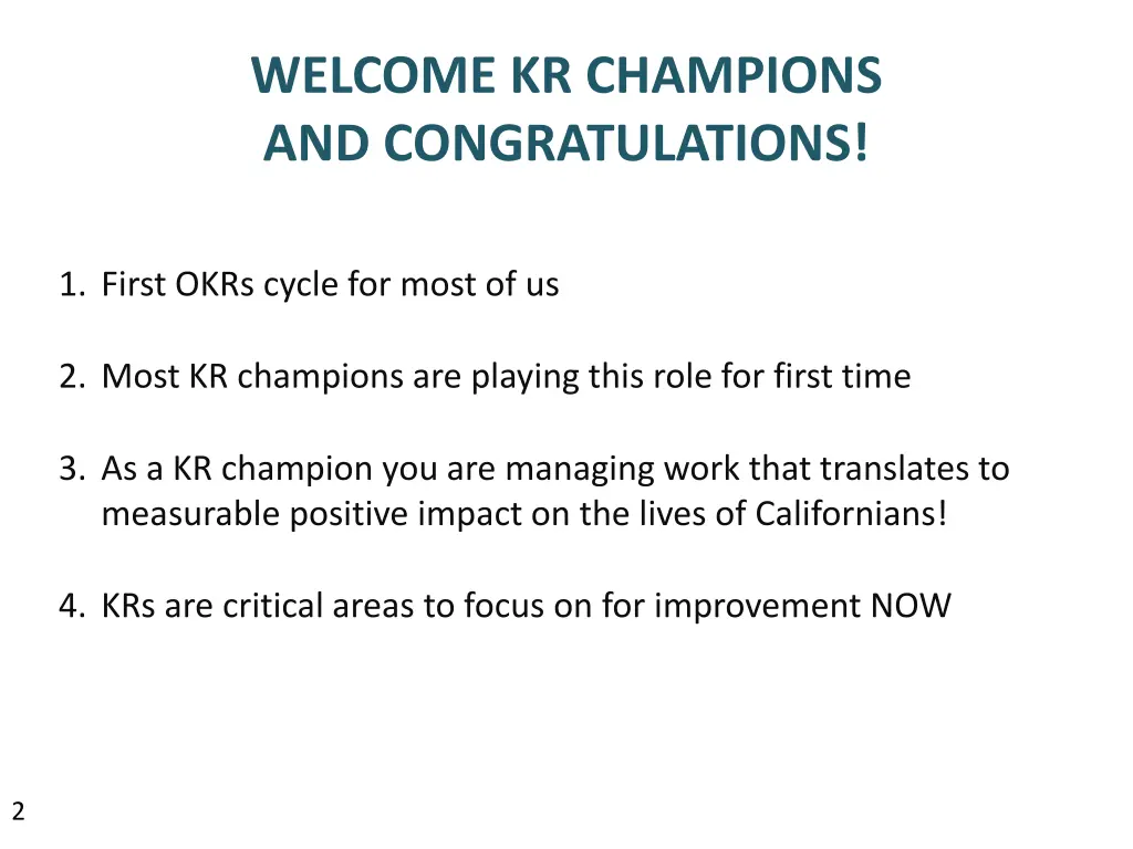 welcome kr champions and congratulations