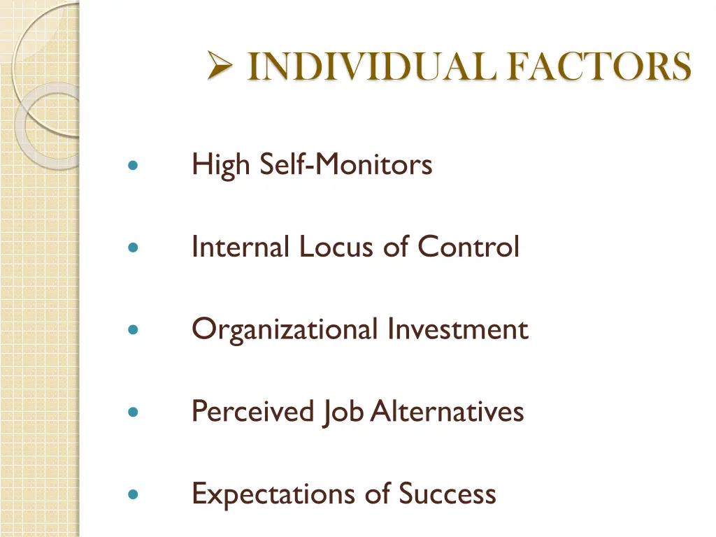 individual factors