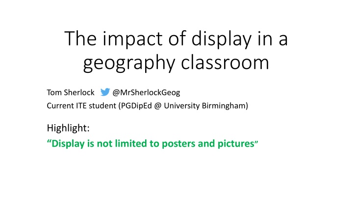 the impact of display in a geography classroom