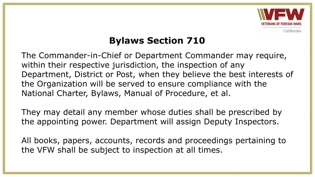 bylaws section 710