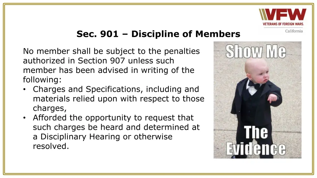 sec 901 discipline of members