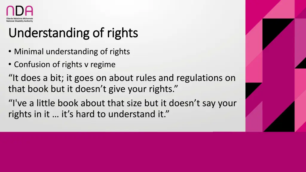 understanding of rights understanding of rights