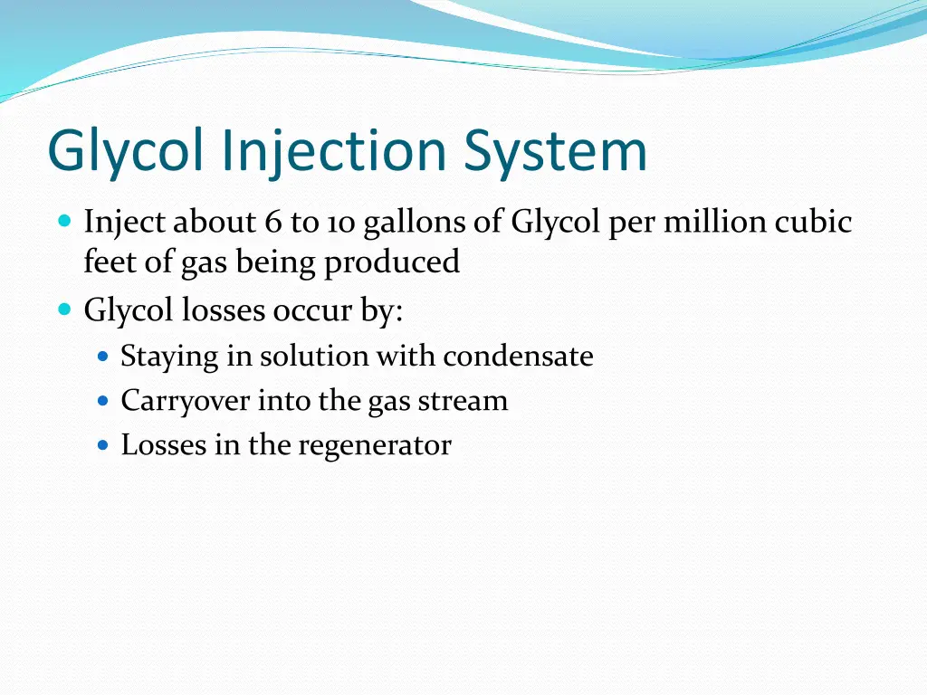 glycol injection system