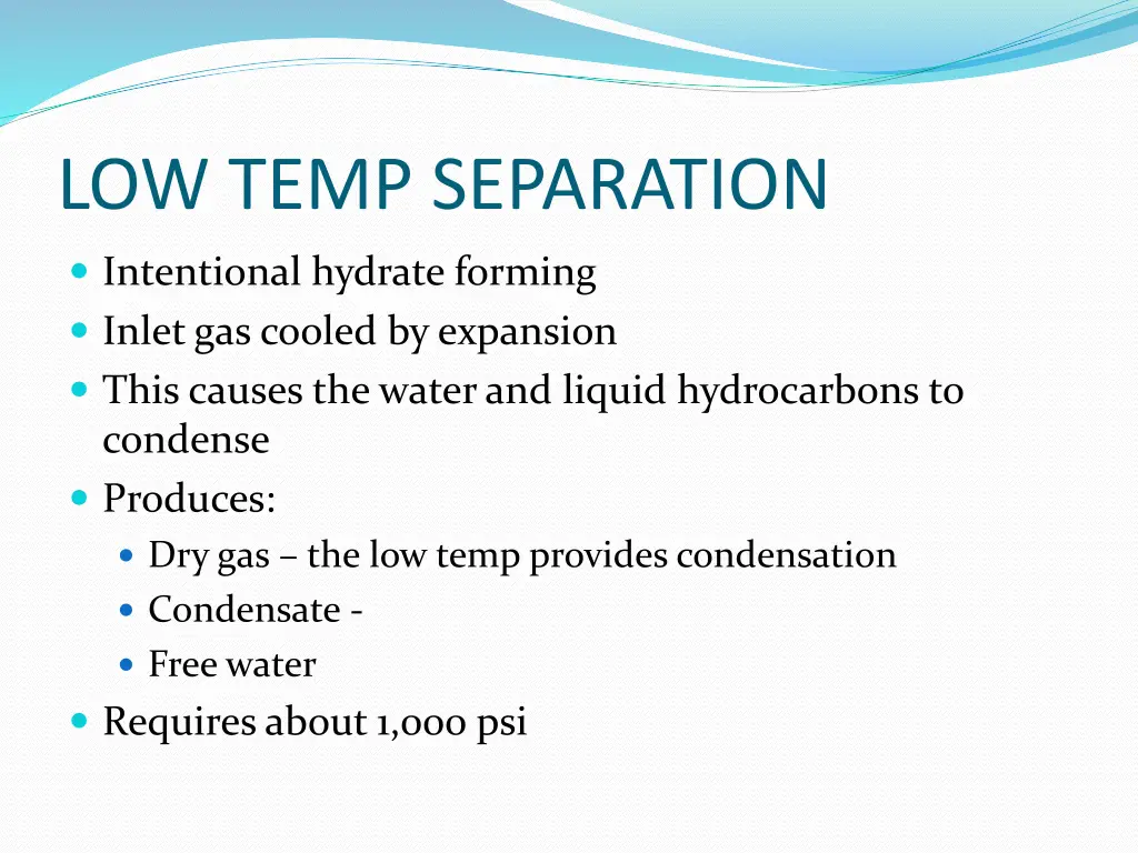 low temp separation