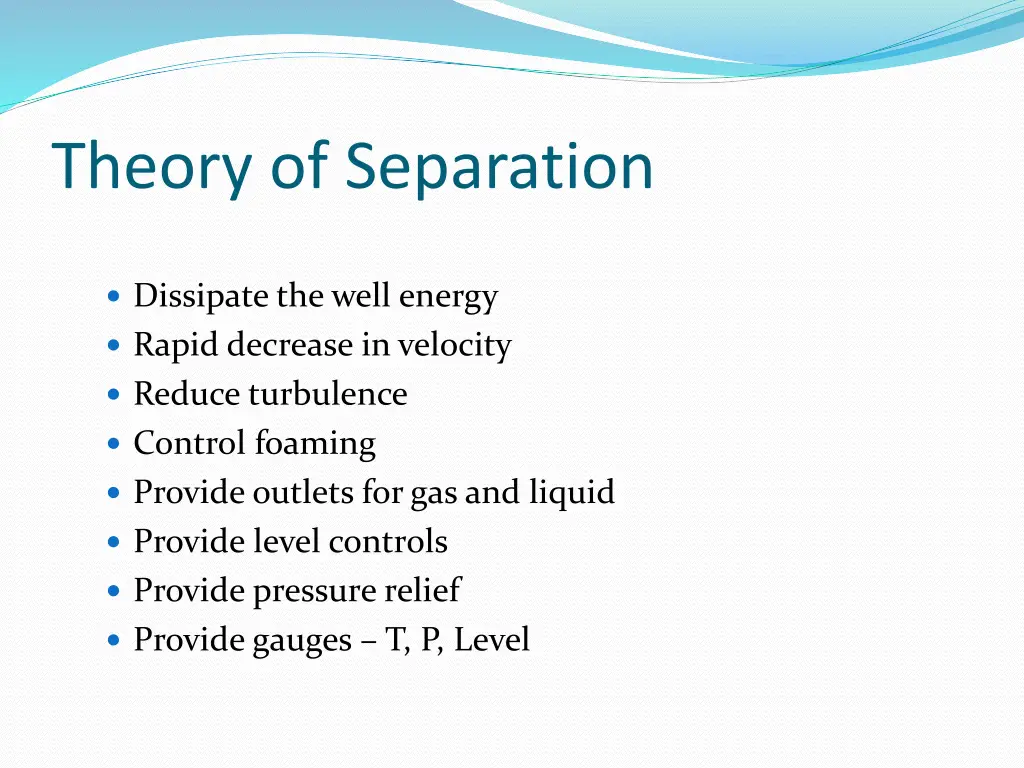 theory of separation