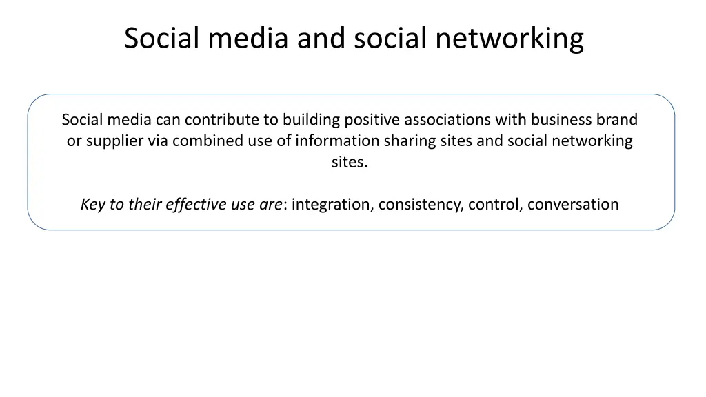 social media and social networking