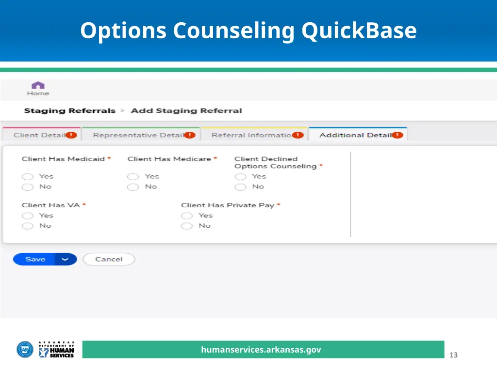options counseling quickbase 10