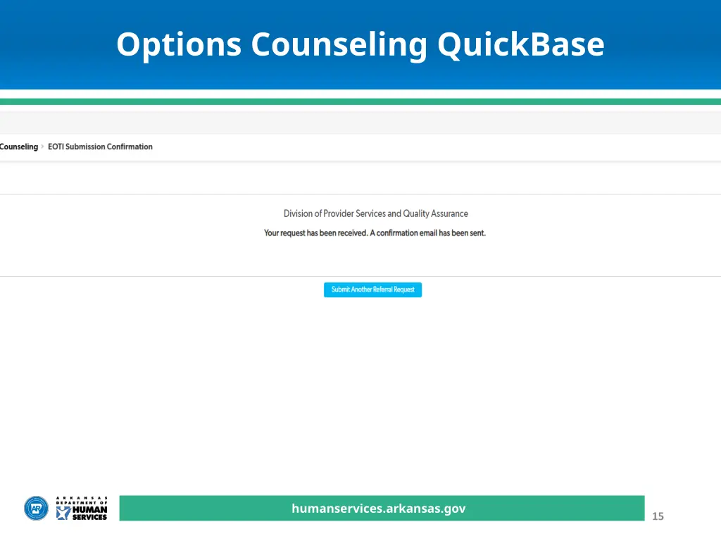options counseling quickbase 12