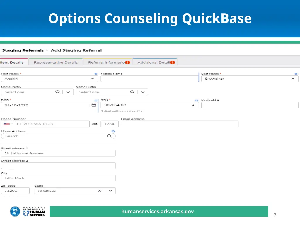 options counseling quickbase 4