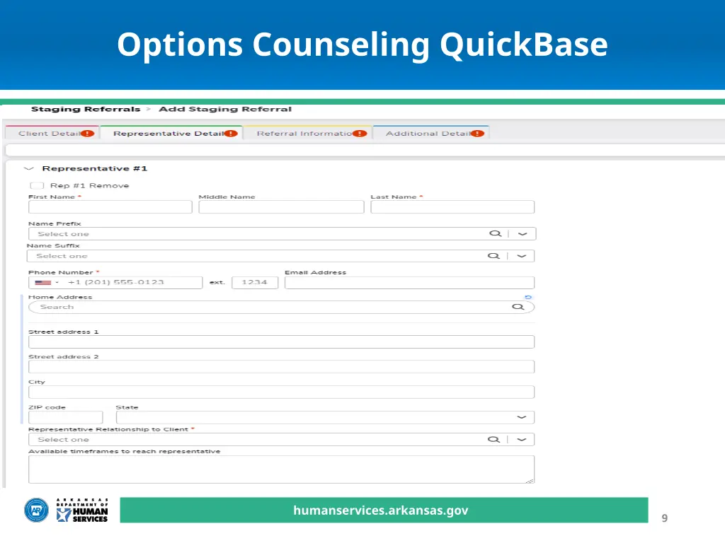 options counseling quickbase 6