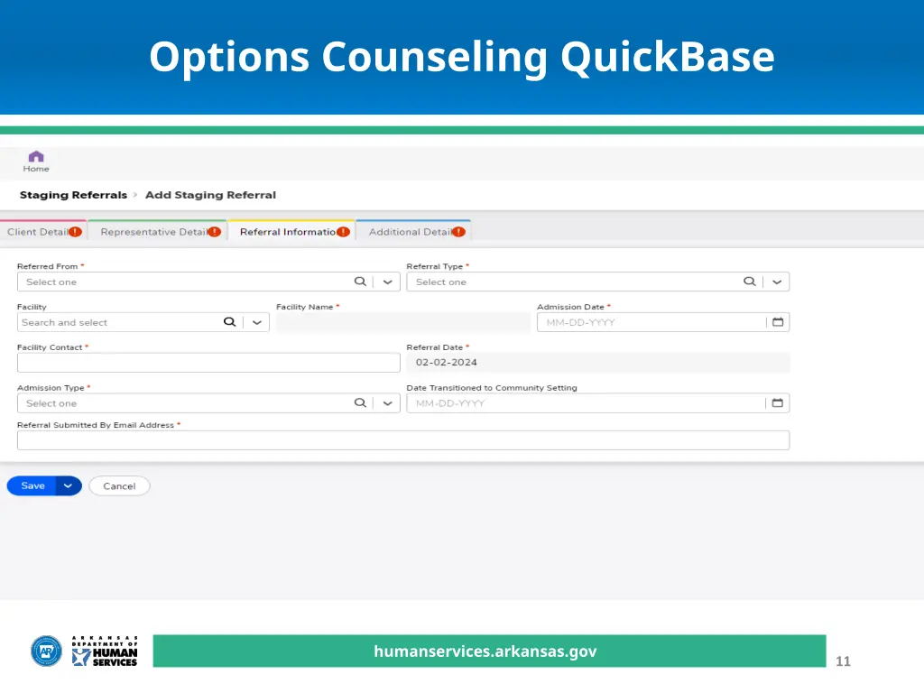 options counseling quickbase 8