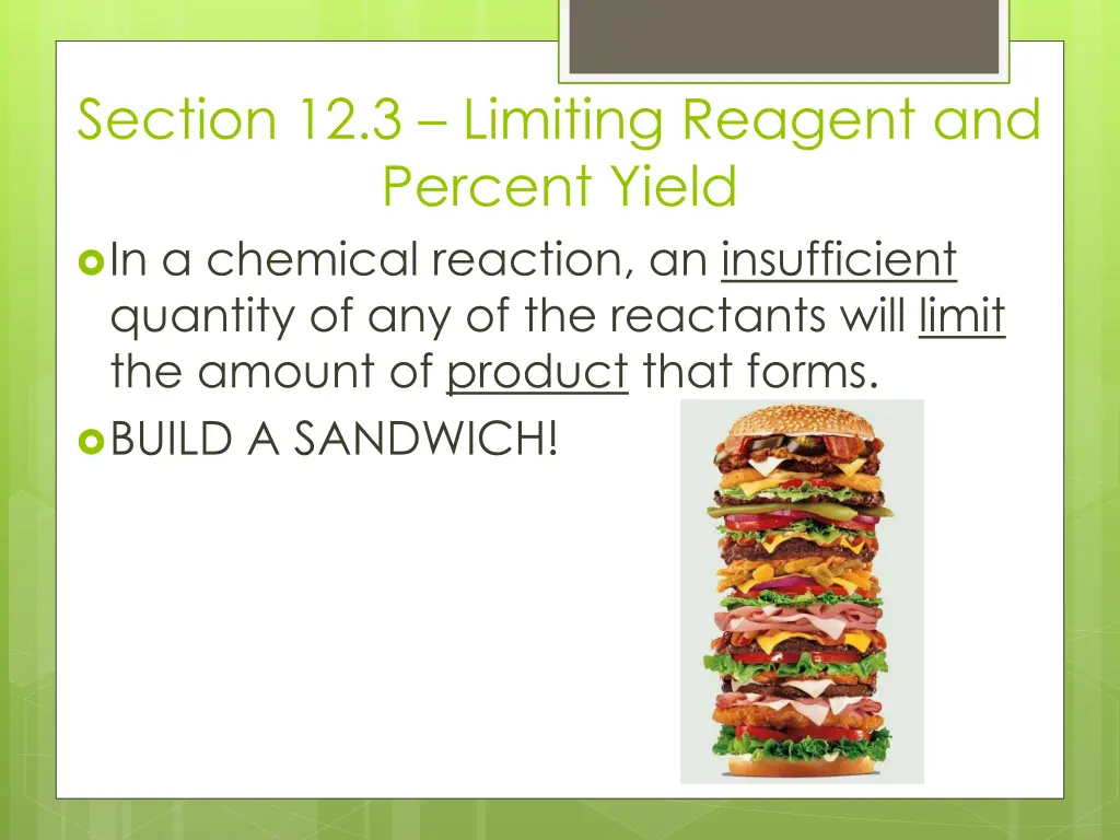 section 12 3 limiting reagent and percent yield