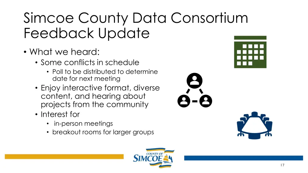 simcoe county data consortium feedback update