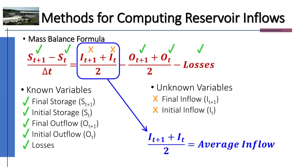 methods for computing reservoir inflows methods 2