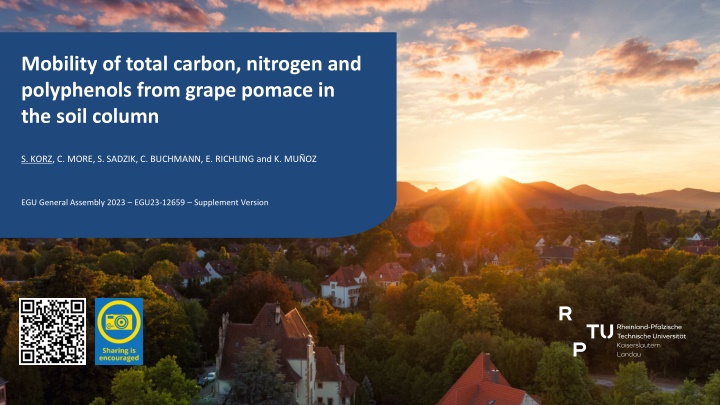 mobility of total carbon nitrogen and polyphenols