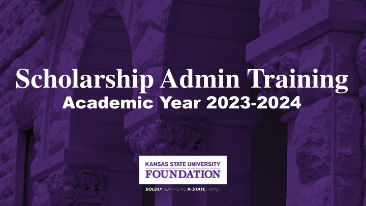 scholarship admin training academic year 2023 2024