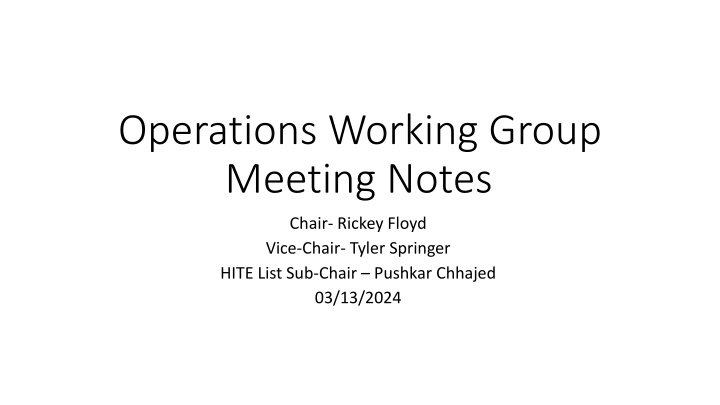 operations working group meeting notes