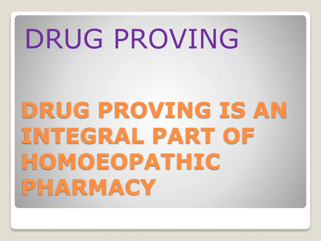 drug proving