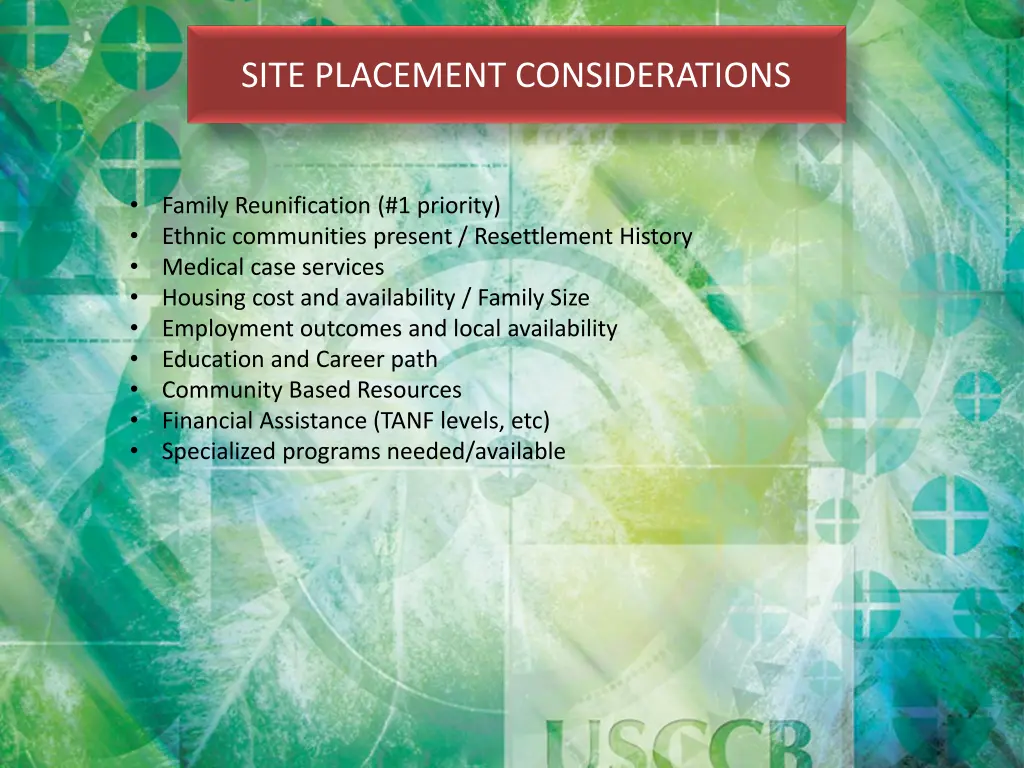 site placement considerations