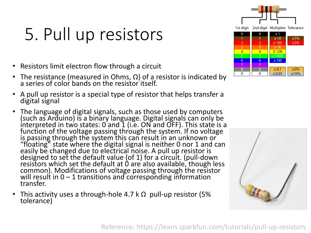 5 pull up resistors