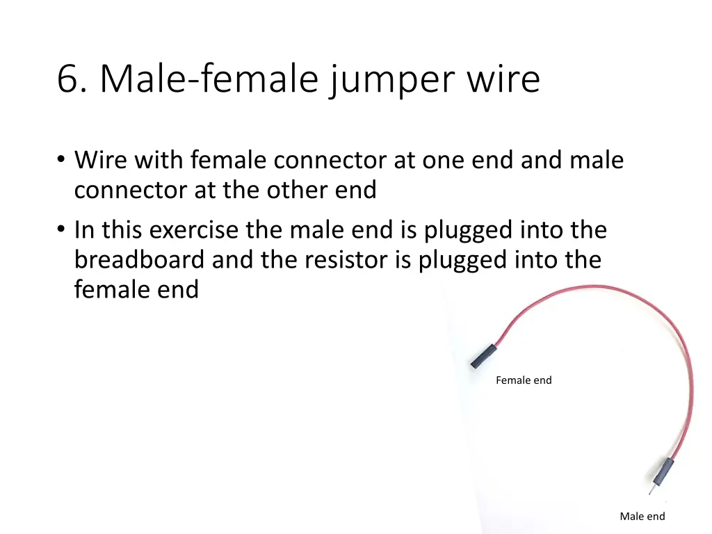 6 male female jumper wire