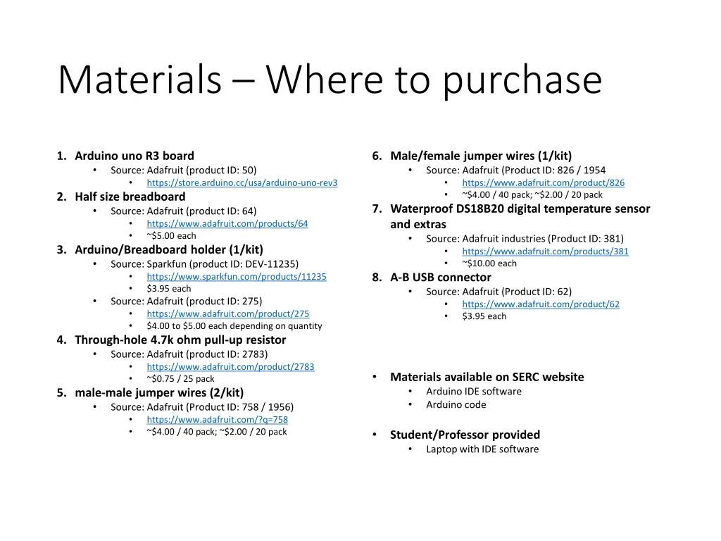 materials where to purchase