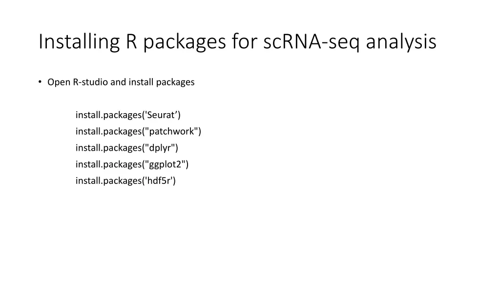 installing r packages for scrna seq analysis